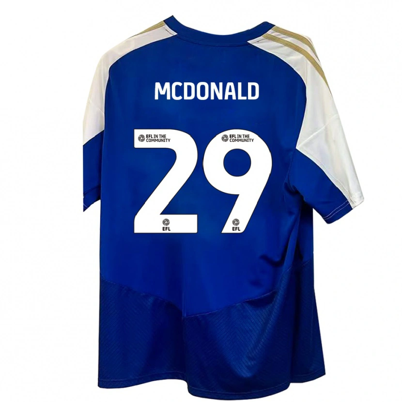 Danxen Kvinder Kevin Mcdonald #29 Blå Hvid Guld Udebane Spillertrøjer 2025/26 Trøje T-Shirt