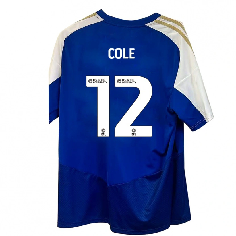 Danxen Kvinder Reece Cole #12 Blå Hvid Guld Udebane Spillertrøjer 2025/26 Trøje T-Shirt