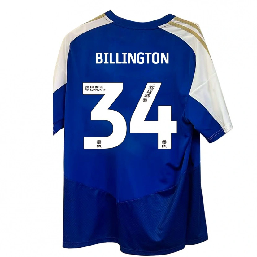 Danxen Kvinder Gabe Billington #34 Blå Hvid Guld Udebane Spillertrøjer 2025/26 Trøje T-Shirt