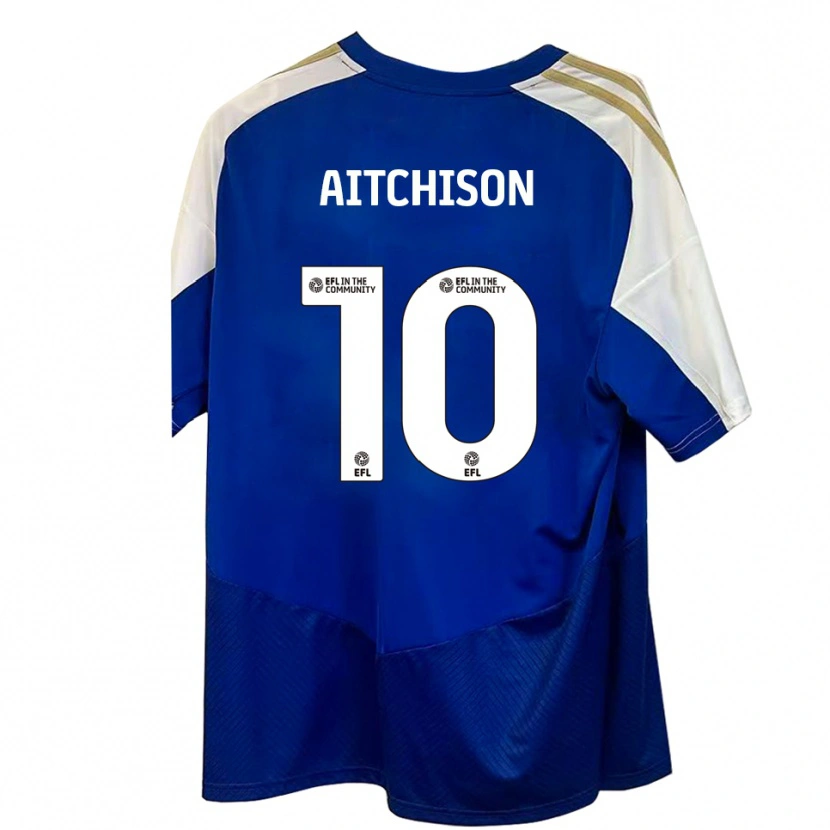 Danxen Kvinder Jack Aitchison #10 Blå Hvid Guld Udebane Spillertrøjer 2025/26 Trøje T-Shirt