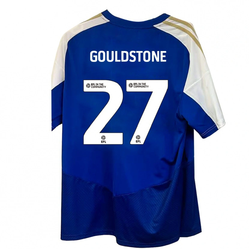 Danxen Kvinder Lemoni Gouldstone #27 Blå Hvid Guld Udebane Spillertrøjer 2025/26 Trøje T-Shirt
