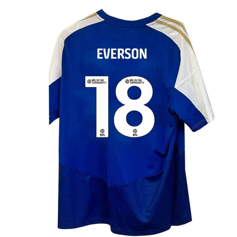 Danxen Kvinder Beth Everson #18 Blå Hvid Guld Udebane Spillertrøjer 2025/26 Trøje T-Shirt