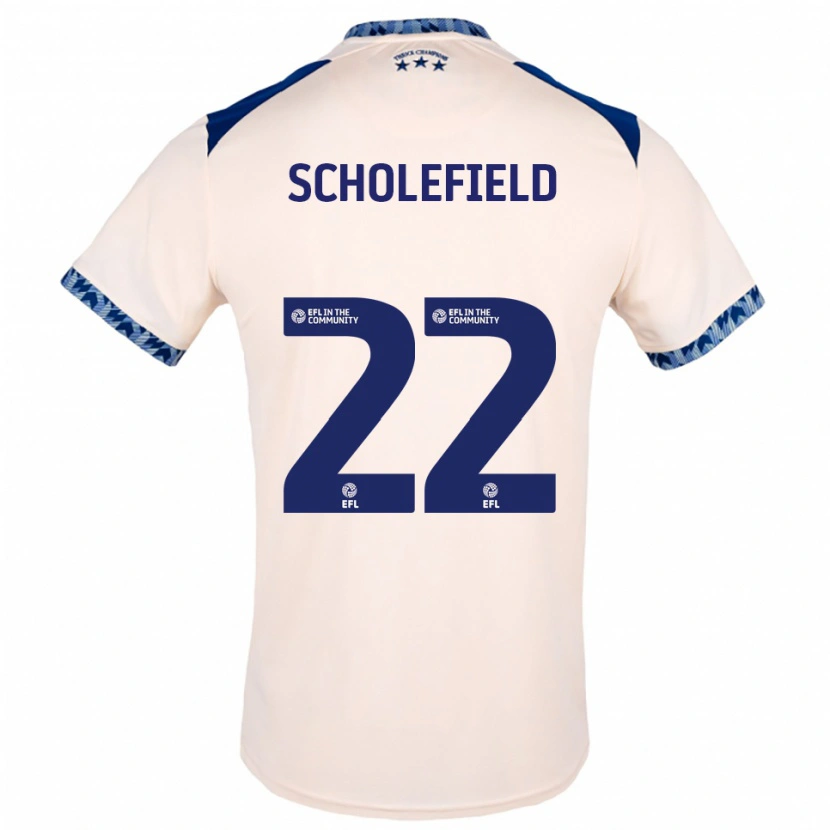 Danxen Kvinder Lois Scholefield #22 Offwhite Marineblå Udebane Spillertrøjer 2025/26 Trøje T-Shirt
