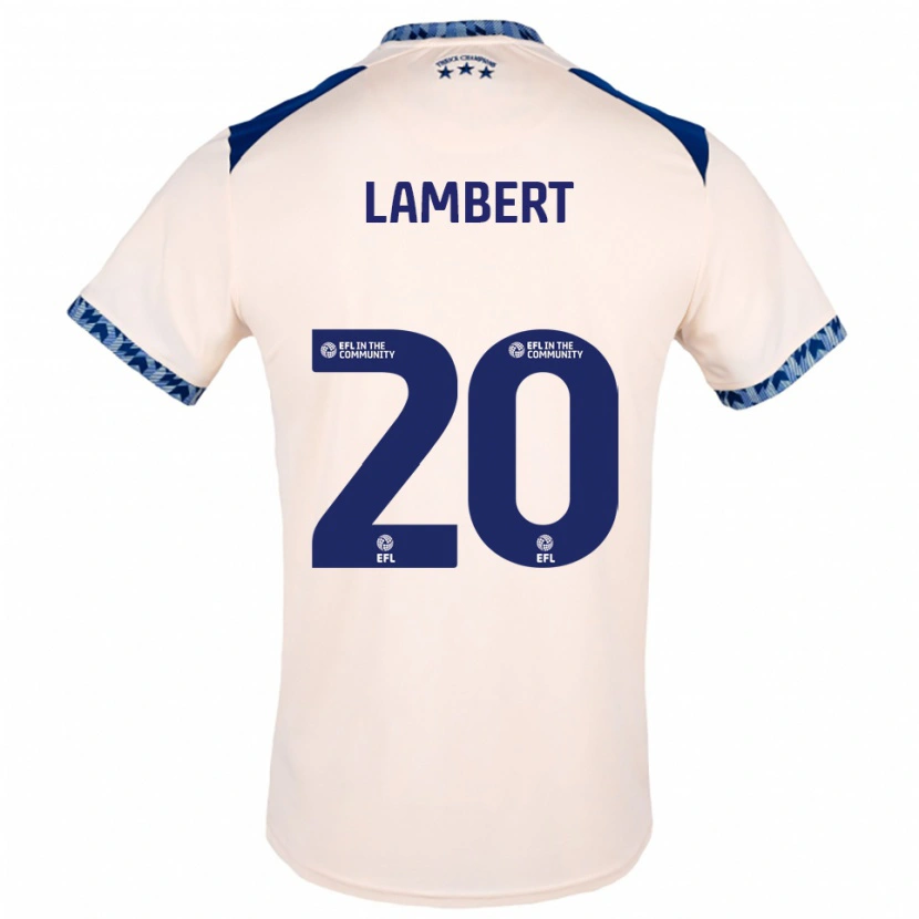 Danxen Kvinder Ellie Lambert #20 Offwhite Marineblå Udebane Spillertrøjer 2025/26 Trøje T-Shirt