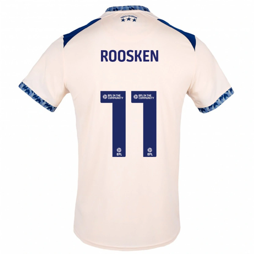 Danxen Kvinder Ruben Roosken #11 Offwhite Marineblå Udebane Spillertrøjer 2025/26 Trøje T-Shirt