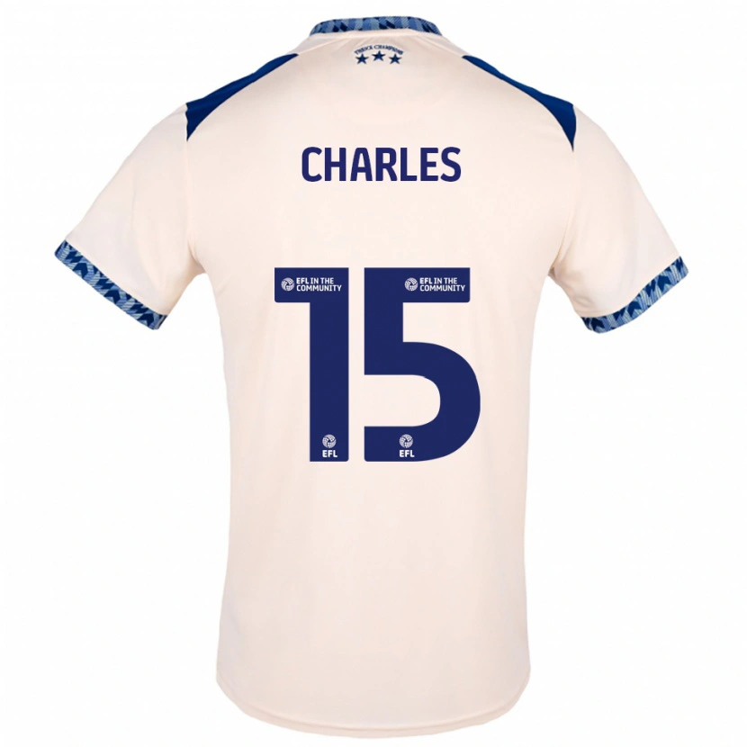 Danxen Kvinder Dion Charles #15 Offwhite Marineblå Udebane Spillertrøjer 2025/26 Trøje T-Shirt