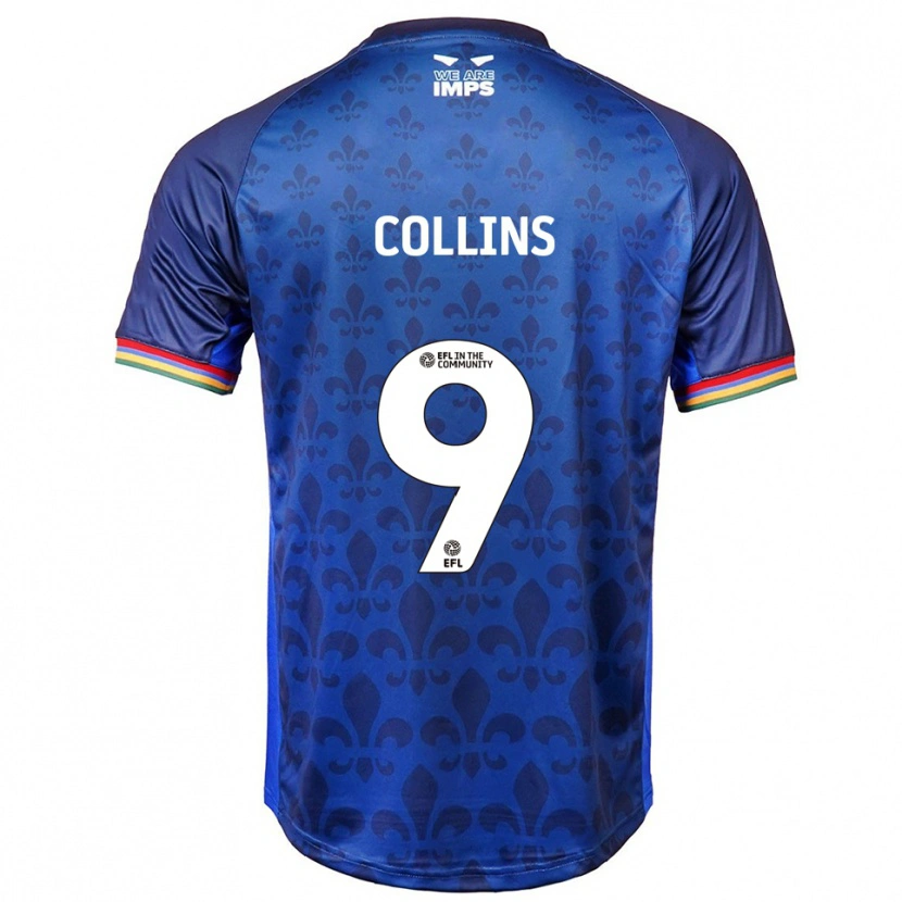 Danxen Kvinder James Collins #9 Blå Marineblå Udebane Spillertrøjer 2025/26 Trøje T-Shirt