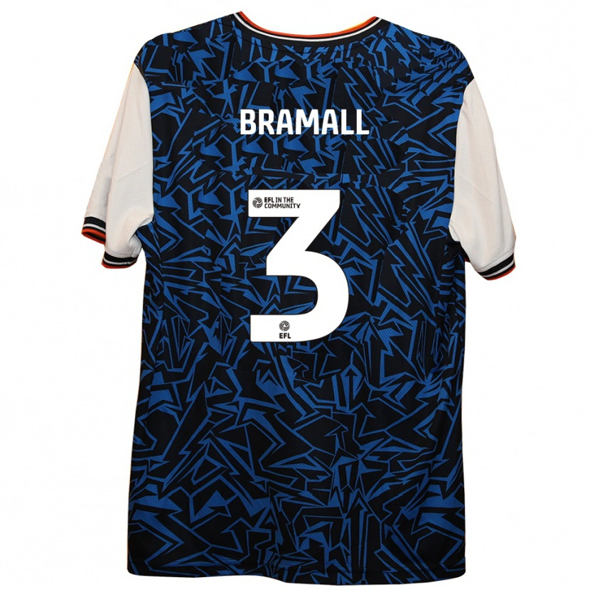 Danxen Kvinder Cohen Bramall #3 Blå Sort Hvid Udebane Spillertrøjer 2025/26 Trøje T-Shirt