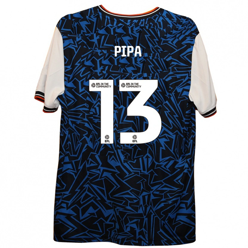 Danxen Kvinder Oliver Pipa #13 Blå Sort Hvid Udebane Spillertrøjer 2025/26 Trøje T-Shirt