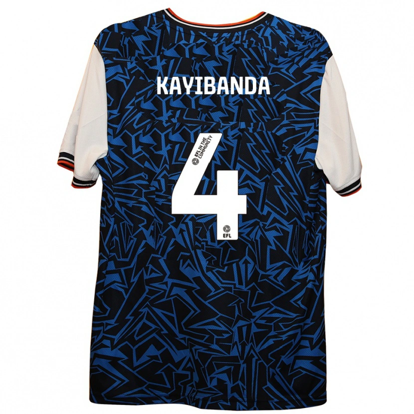 Danxen Kvinder Claude Kayibanda #4 Blå Sort Hvid Udebane Spillertrøjer 2025/26 Trøje T-Shirt