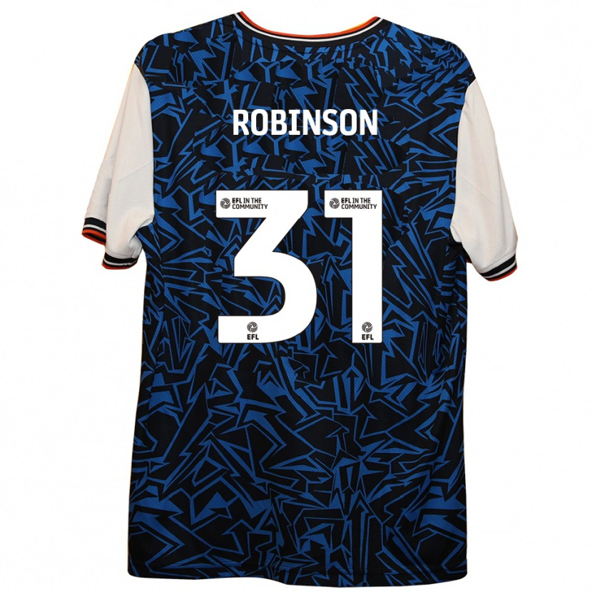 Danxen Kvinder Leah Robinson #31 Blå Sort Hvid Udebane Spillertrøjer 2025/26 Trøje T-Shirt