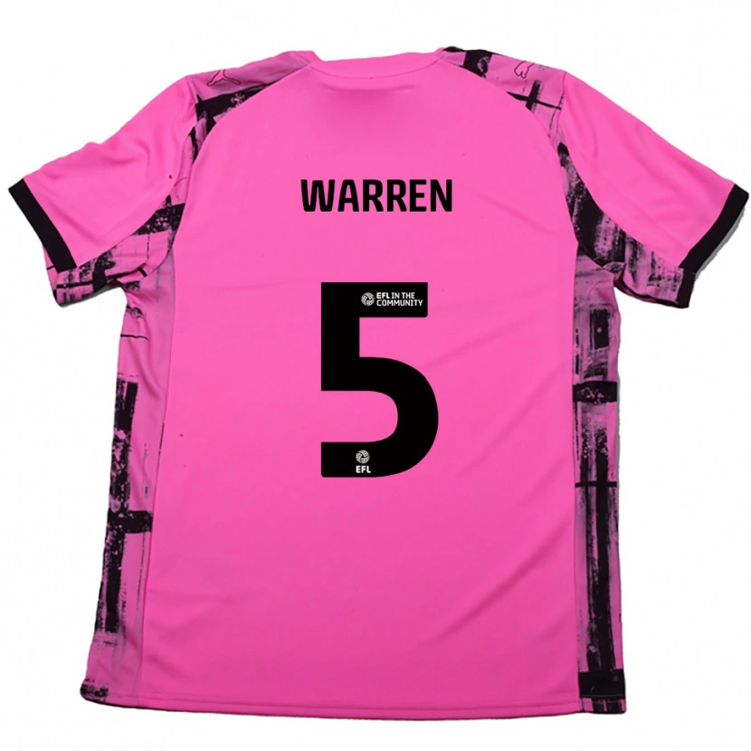 Danxen Kvinder Talia-Jay Warren #5 Rose Rød Sort Udebane Spillertrøjer 2025/26 Trøje T-Shirt