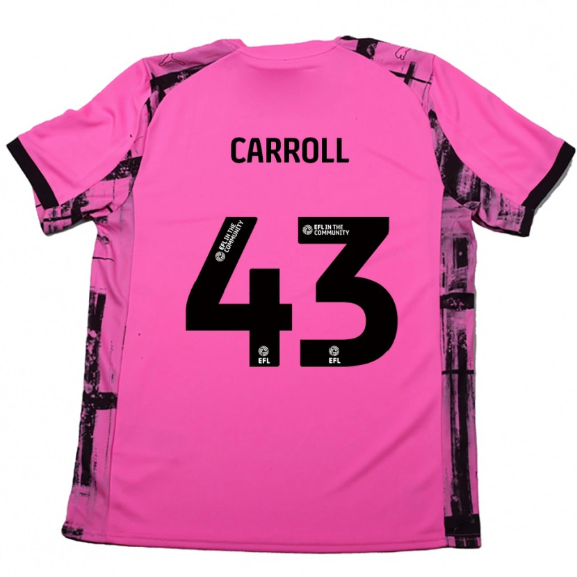 Danxen Kvinder Charlie Carroll #43 Rose Rød Sort Udebane Spillertrøjer 2025/26 Trøje T-Shirt
