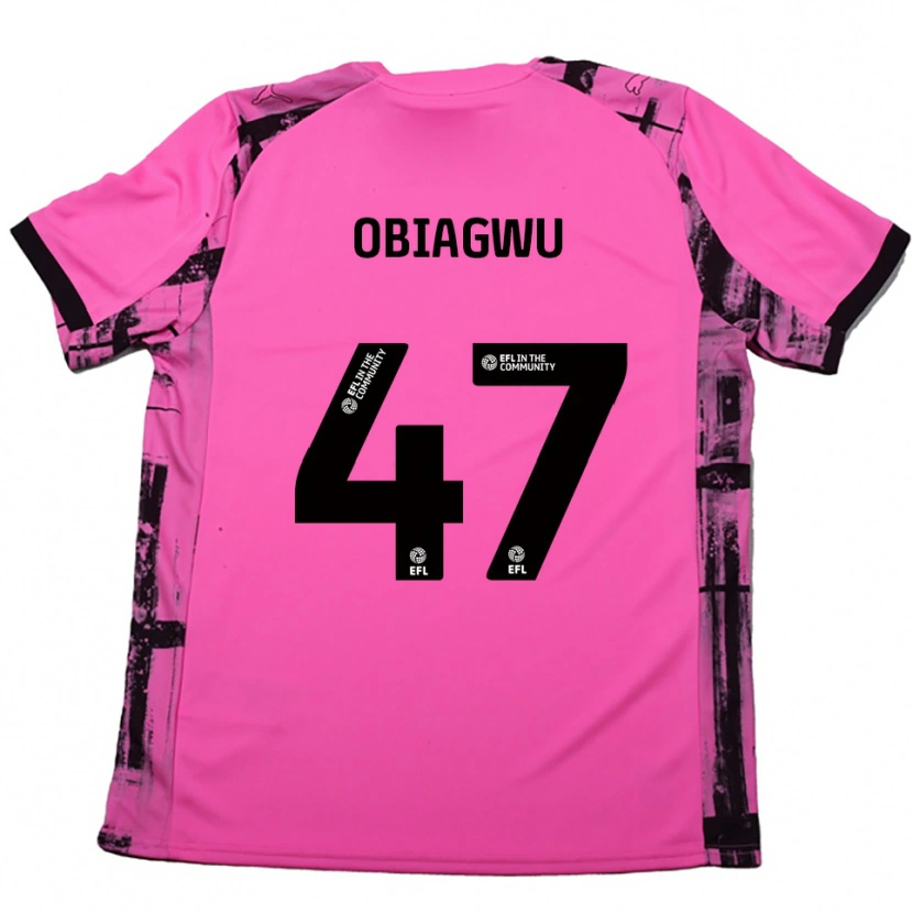 Danxen Kvinder Fran Obiagwu #47 Rose Rød Sort Udebane Spillertrøjer 2025/26 Trøje T-Shirt
