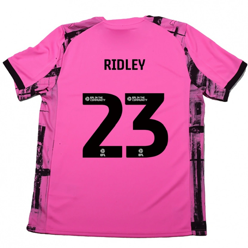 Danxen Kvinder Paige Ridley #23 Rose Rød Sort Udebane Spillertrøjer 2025/26 Trøje T-Shirt
