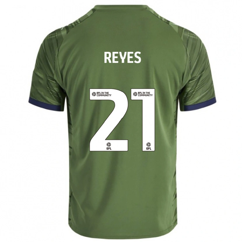 Danxen Kvinder Vicente Reyes #21 Grøn Hvid Udebane Spillertrøjer 2025/26 Trøje T-Shirt