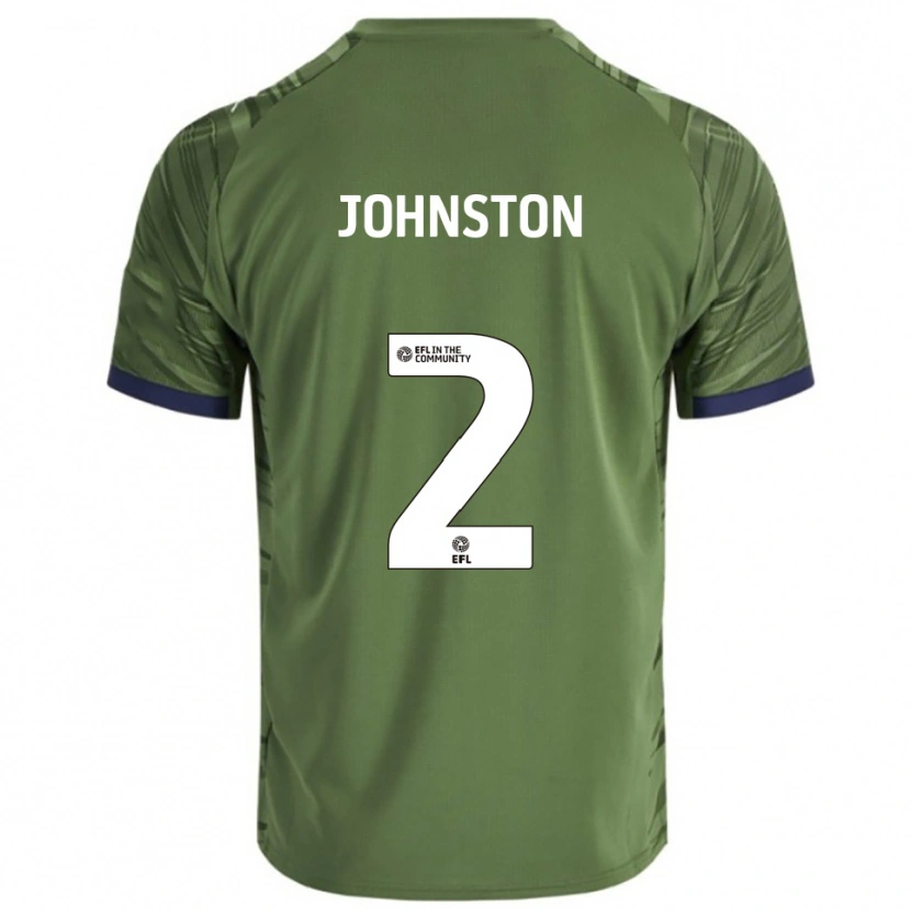 Danxen Kvinder Carl Johnston #2 Grøn Hvid Udebane Spillertrøjer 2025/26 Trøje T-Shirt