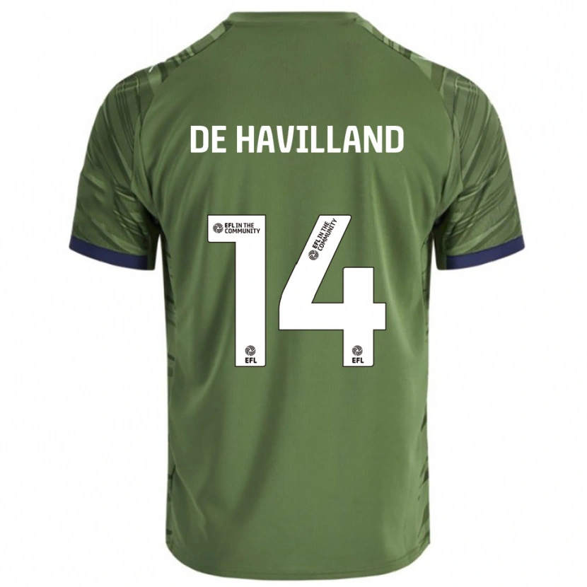 Danxen Kvinder Ryan De Havilland #14 Grøn Hvid Udebane Spillertrøjer 2025/26 Trøje T-Shirt