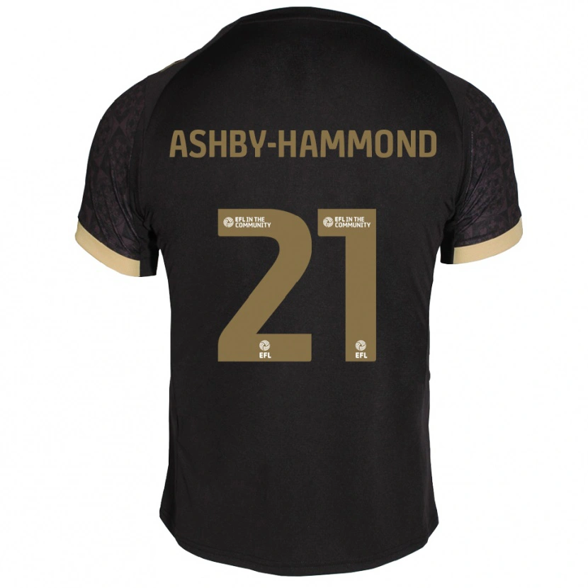 Danxen Kvinder Luca Ashby-Hammond #21 Sort Guld Udebane Spillertrøjer 2025/26 Trøje T-Shirt