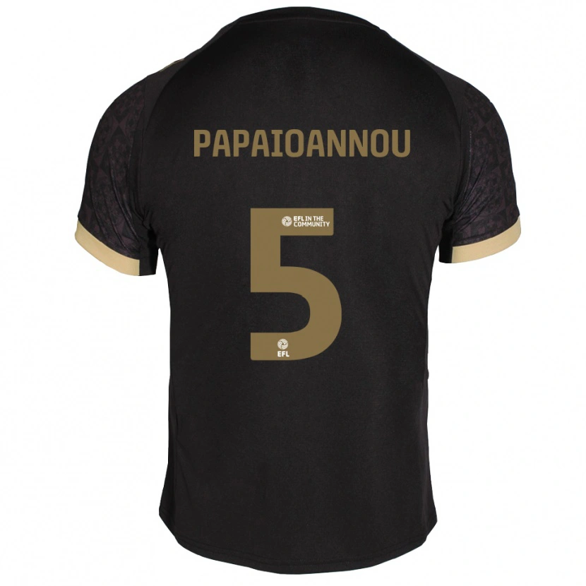Danxen Kvinder Panagiota Papaioannou #5 Sort Guld Udebane Spillertrøjer 2025/26 Trøje T-Shirt