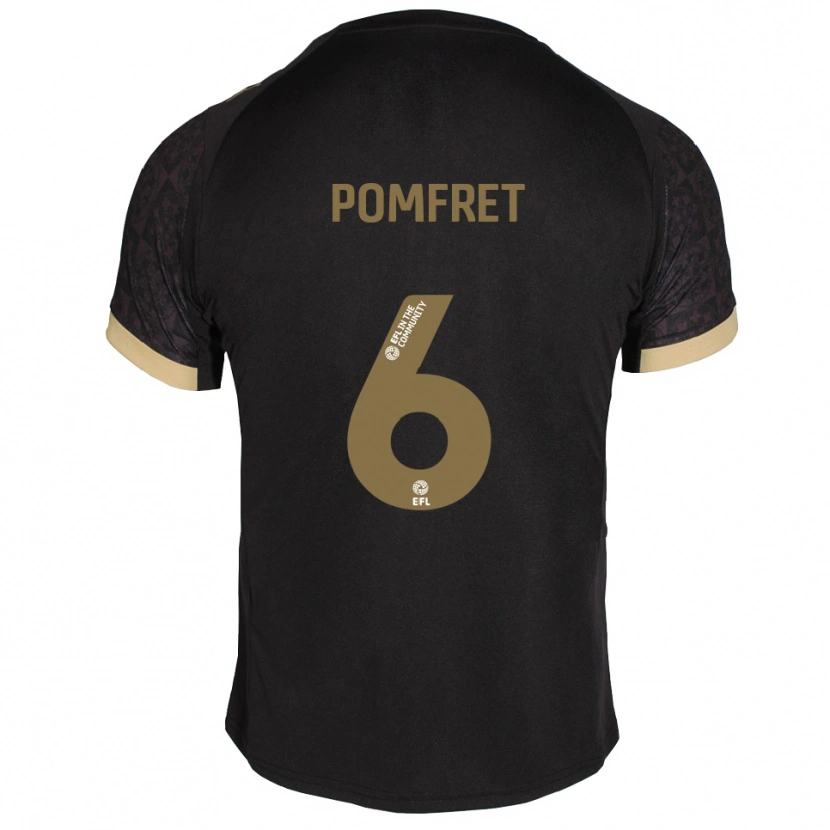 Danxen Kvinder Taya Pomfret #6 Sort Guld Udebane Spillertrøjer 2025/26 Trøje T-Shirt