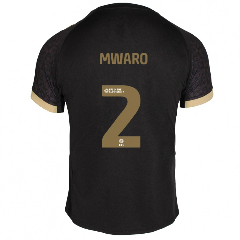 Danxen Kvinder Joe Mwaro #2 Sort Guld Udebane Spillertrøjer 2025/26 Trøje T-Shirt