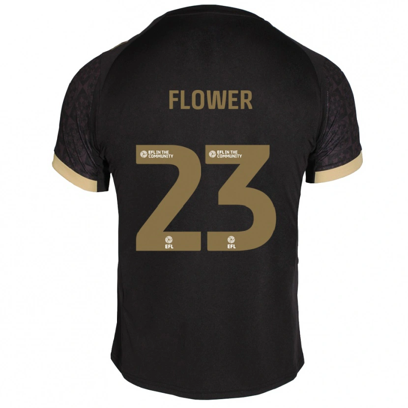 Danxen Kvinder Jack Flower #23 Sort Guld Udebane Spillertrøjer 2025/26 Trøje T-Shirt