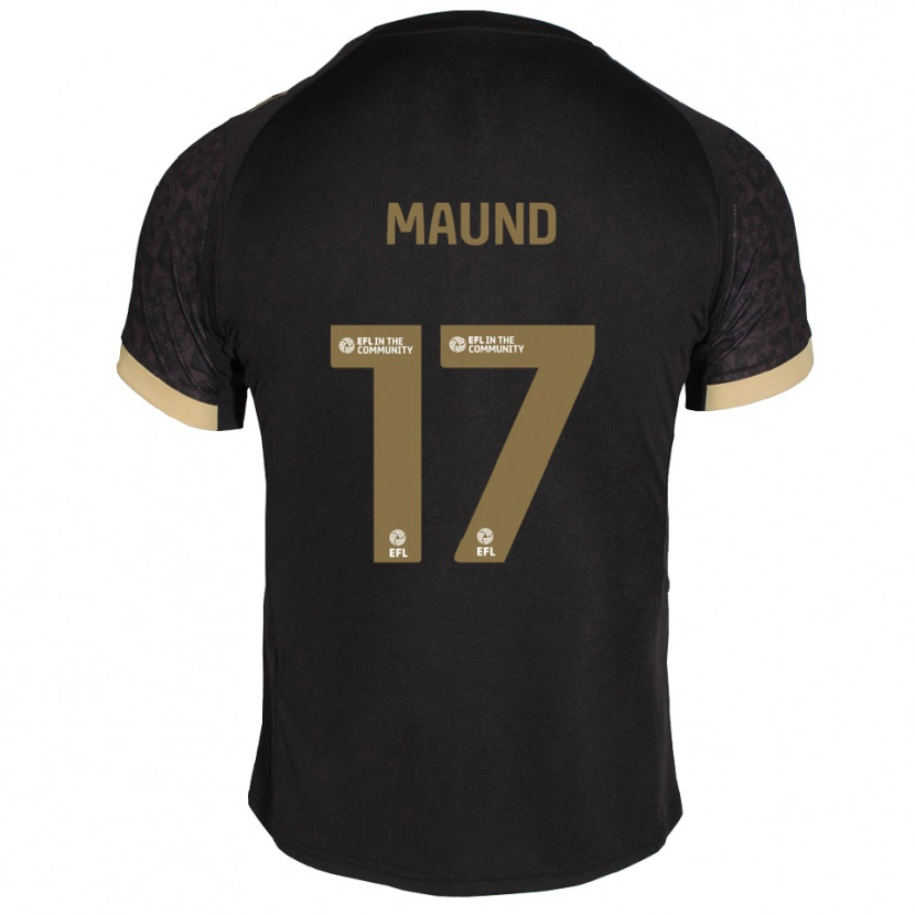 Danxen Kvinder Frankie Maund #17 Sort Guld Udebane Spillertrøjer 2025/26 Trøje T-Shirt