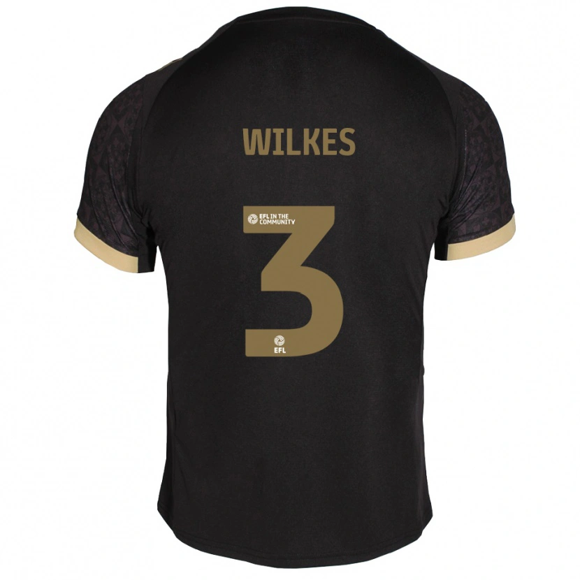 Danxen Kvinder Finley Wilkes #3 Sort Guld Udebane Spillertrøjer 2025/26 Trøje T-Shirt