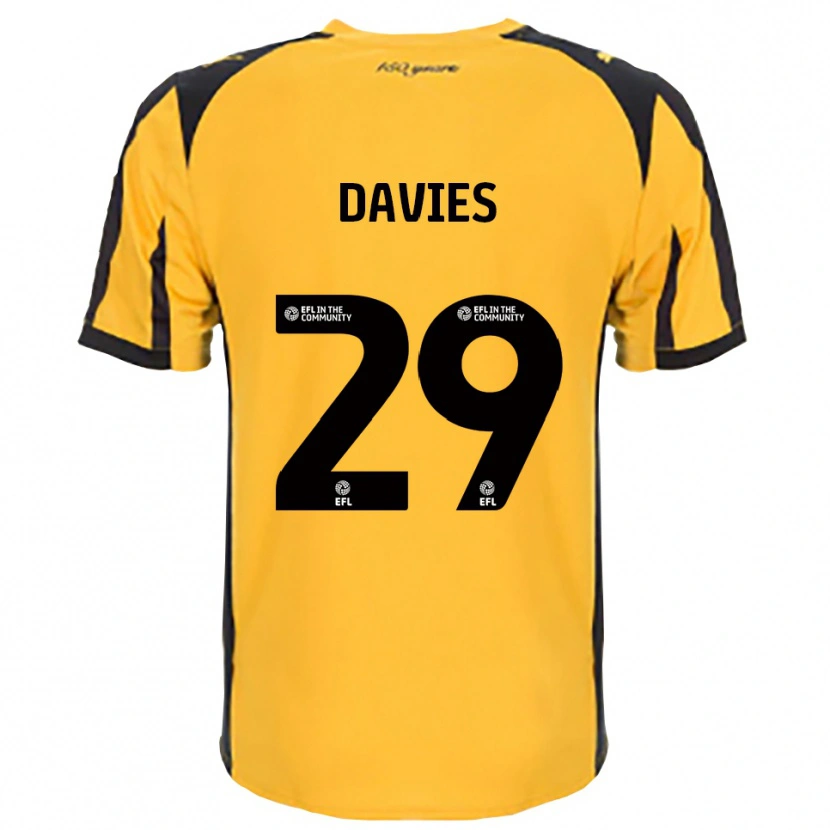 Danxen Kvinder Arron Davies #29 Orange Sort Udebane Spillertrøjer 2025/26 Trøje T-Shirt