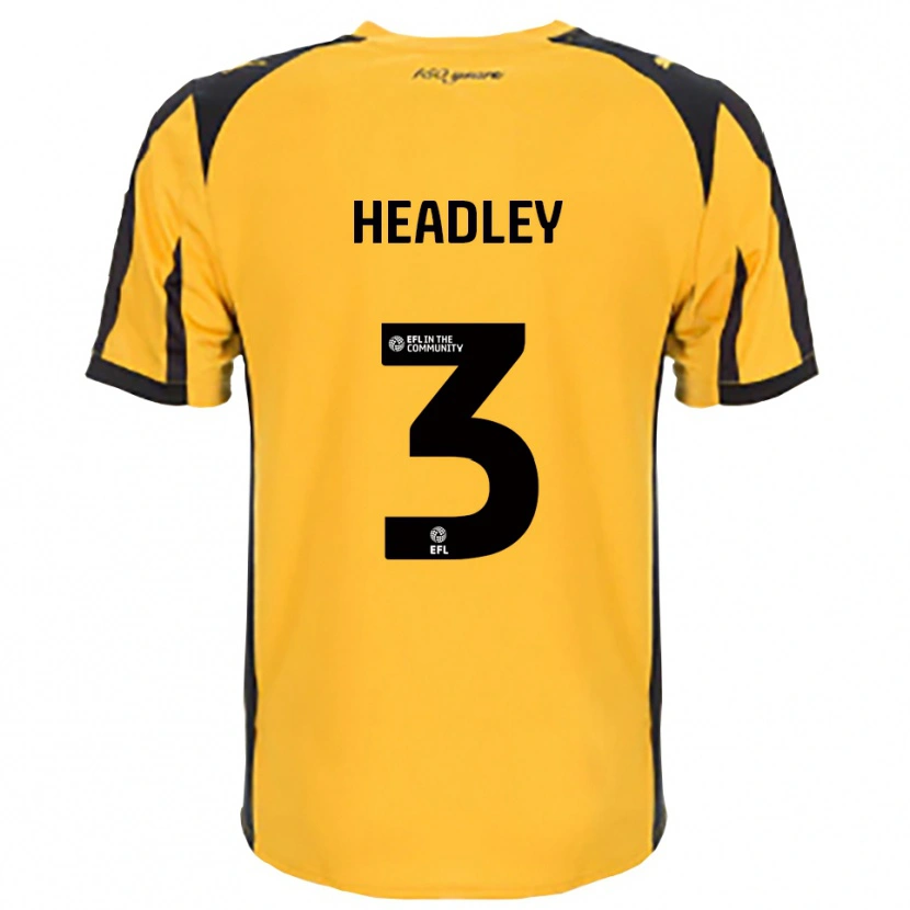 Danxen Kvinder Jaheim Headley #3 Orange Sort Udebane Spillertrøjer 2025/26 Trøje T-Shirt