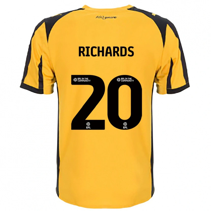 Danxen Kvinder Rico Richards #20 Orange Sort Udebane Spillertrøjer 2025/26 Trøje T-Shirt