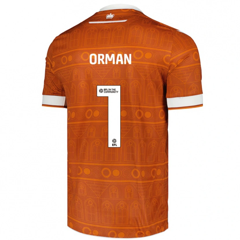 Danxen Kvinder Emily Orman #1 Orange Hvid Udebane Spillertrøjer 2025/26 Trøje T-Shirt
