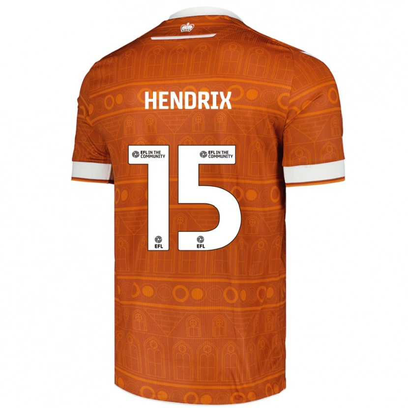 Danxen Kvinder Brooke Hendrix #15 Orange Hvid Udebane Spillertrøjer 2025/26 Trøje T-Shirt