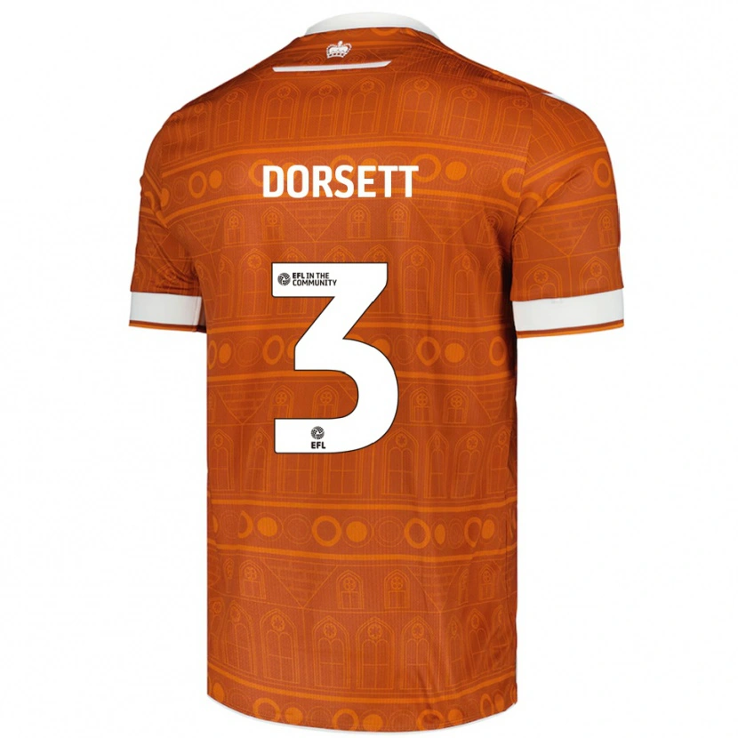 Danxen Kvinder Jeriel Dorsett #3 Orange Hvid Udebane Spillertrøjer 2025/26 Trøje T-Shirt