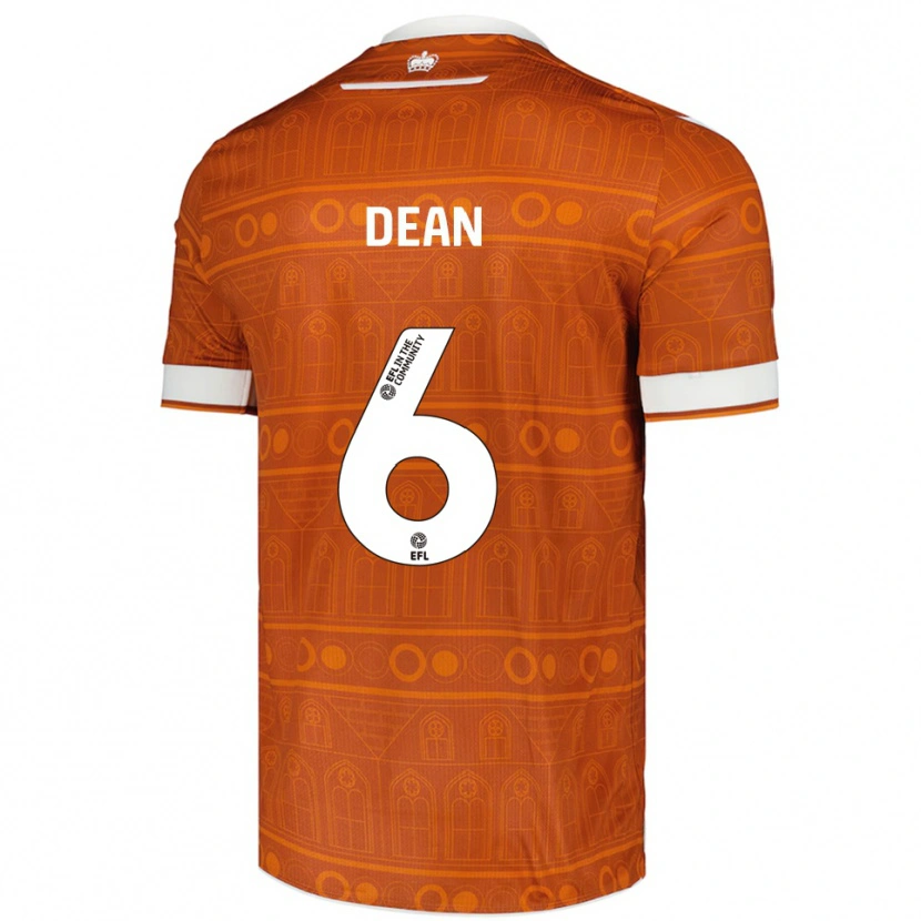 Danxen Kvinder Harlee Dean #6 Orange Hvid Udebane Spillertrøjer 2025/26 Trøje T-Shirt
