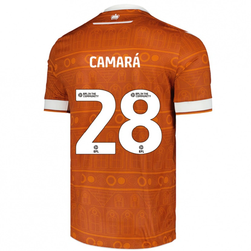 Danxen Kvinder Mamadi Camará #28 Orange Hvid Udebane Spillertrøjer 2025/26 Trøje T-Shirt