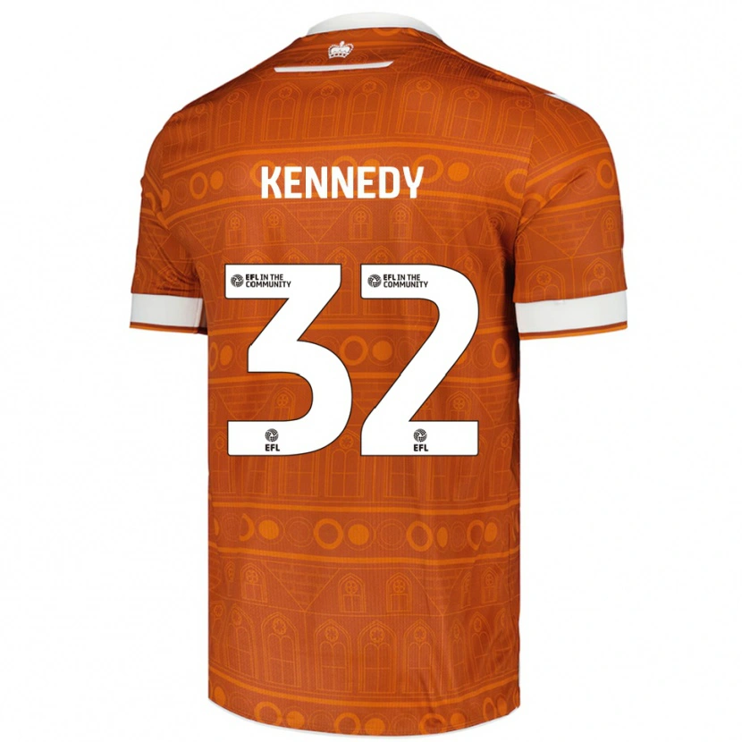 Danxen Kvinder Stevie Kennedy #32 Orange Hvid Udebane Spillertrøjer 2025/26 Trøje T-Shirt