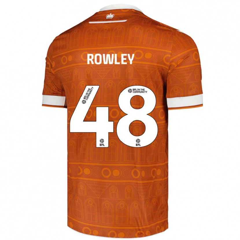 Danxen Kvinder Matthew Rowley #48 Orange Hvid Udebane Spillertrøjer 2025/26 Trøje T-Shirt