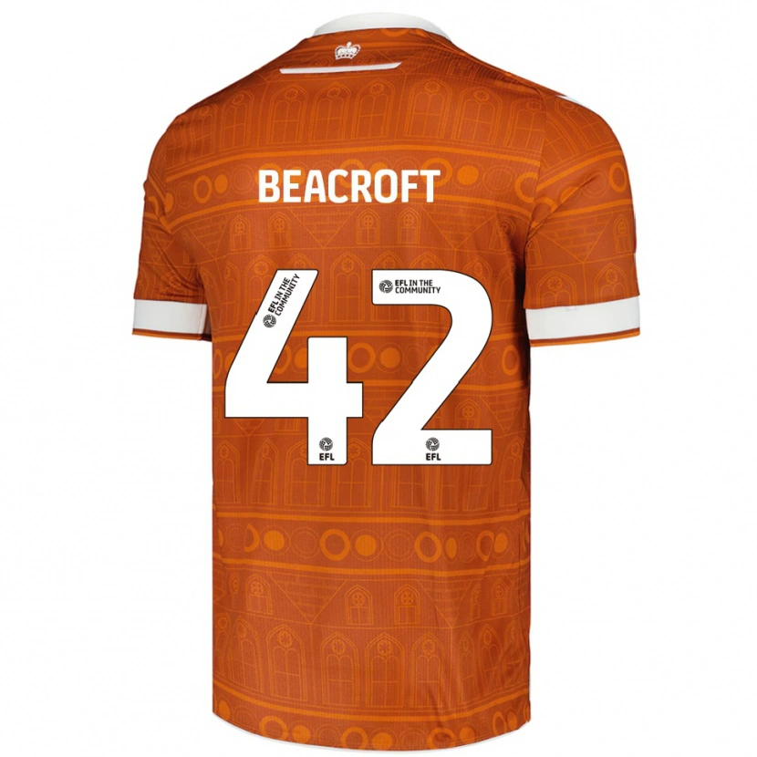 Danxen Kvinder Boyd Beacroft #42 Orange Hvid Udebane Spillertrøjer 2025/26 Trøje T-Shirt