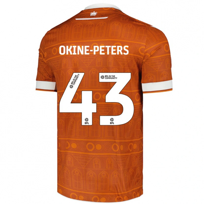 Danxen Kvinder Jeremiah Okine-Peters #43 Orange Hvid Udebane Spillertrøjer 2025/26 Trøje T-Shirt