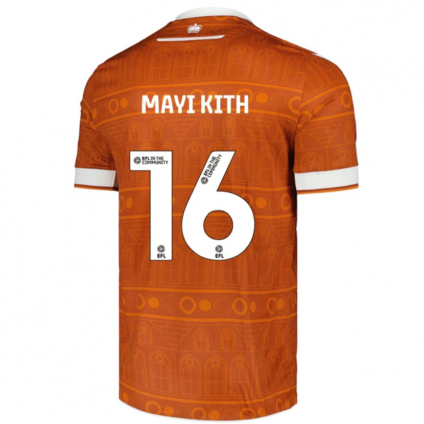 Danxen Kvinder Easther Mayi Kith #16 Orange Hvid Udebane Spillertrøjer 2025/26 Trøje T-Shirt