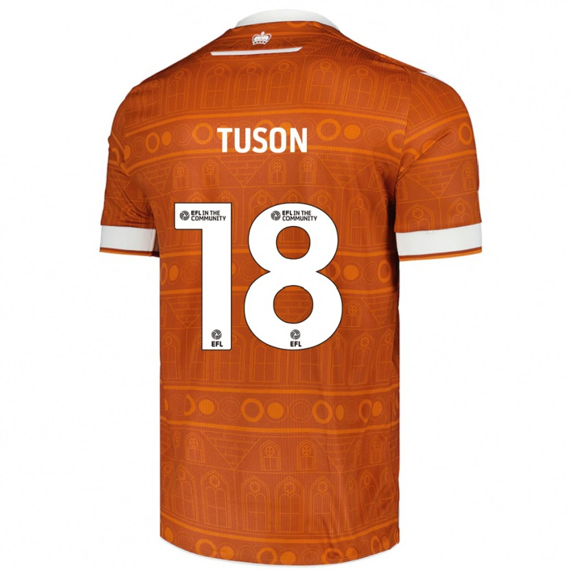 Danxen Kvinder Freya Meadows-Tuson #18 Orange Hvid Udebane Spillertrøjer 2025/26 Trøje T-Shirt