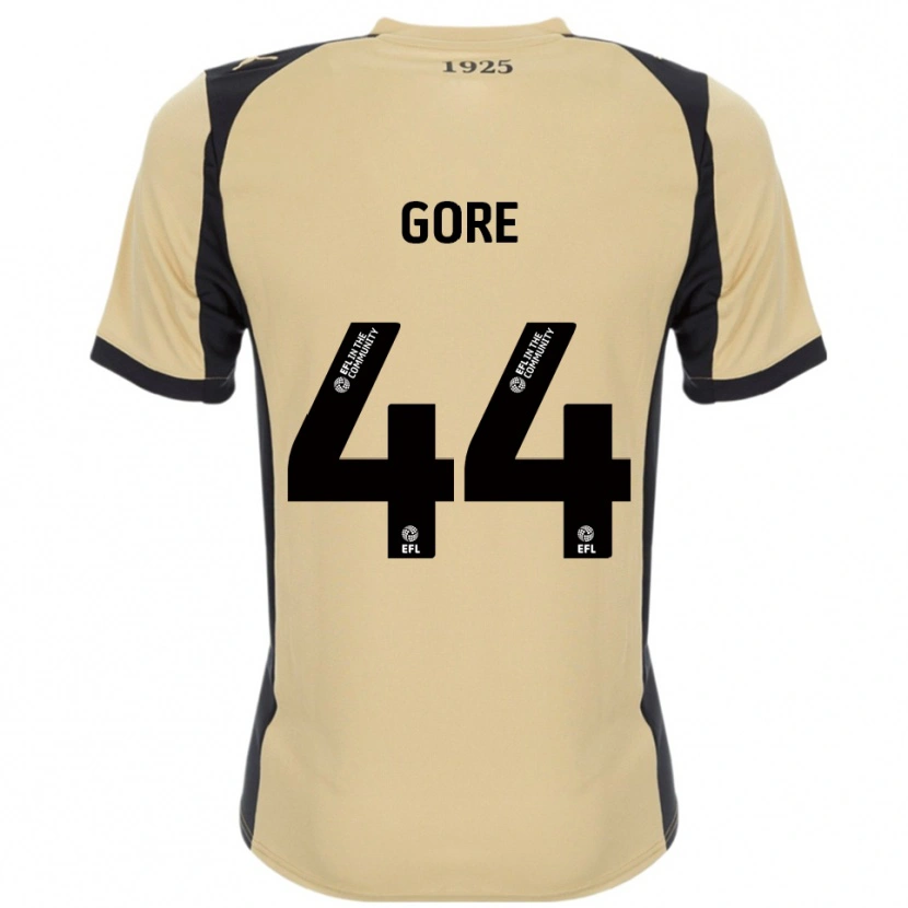 Danxen Kvinder Daniel Gore #44 Guld Sort Udebane Spillertrøjer 2025/26 Trøje T-Shirt