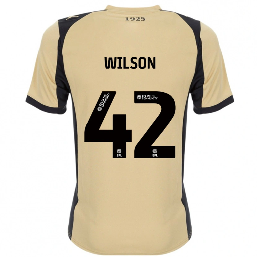 Danxen Kvinder Reece Wilson #42 Guld Sort Udebane Spillertrøjer 2025/26 Trøje T-Shirt
