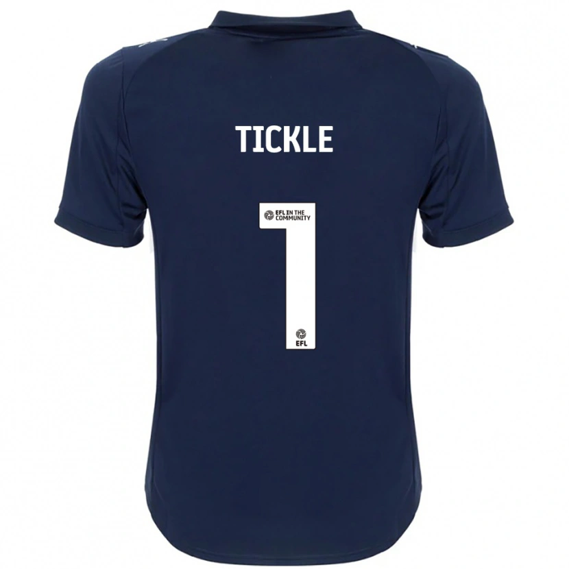 Danxen Kvinder Sam Tickle #1 Marineblå Hvid Udebane Spillertrøjer 2025/26 Trøje T-Shirt