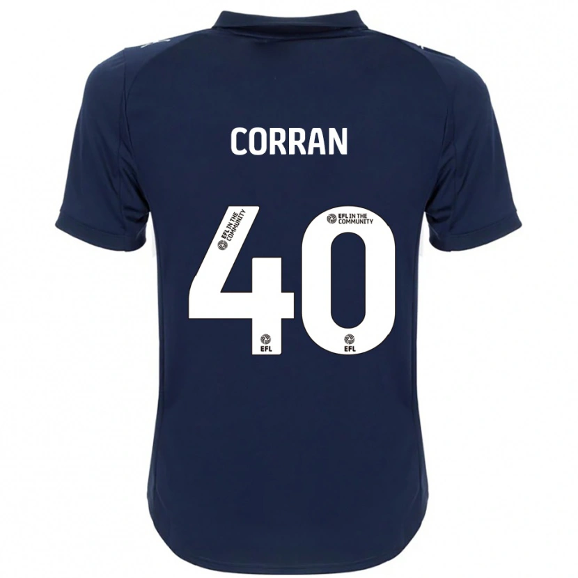 Danxen Kvinder Matthew Corran #40 Marineblå Hvid Udebane Spillertrøjer 2025/26 Trøje T-Shirt