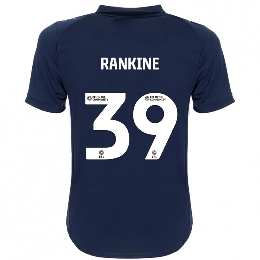 Danxen Kvinder Dion Rankine #39 Marineblå Hvid Udebane Spillertrøjer 2025/26 Trøje T-Shirt
