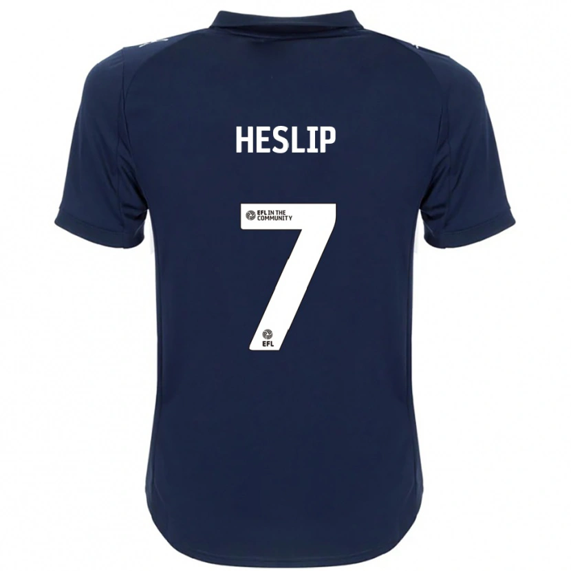 Danxen Kvinder Laura Heslip #7 Marineblå Hvid Udebane Spillertrøjer 2025/26 Trøje T-Shirt