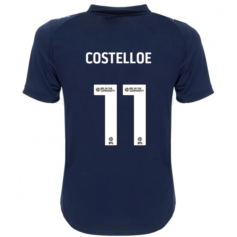 Danxen Kvinder Dara Costelloe #11 Marineblå Hvid Udebane Spillertrøjer 2025/26 Trøje T-Shirt